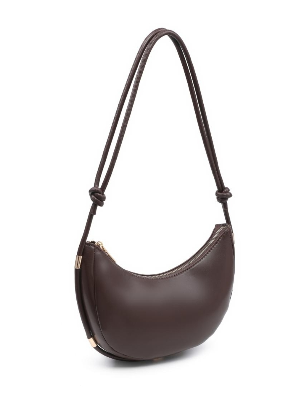 Classic Crescent Women's Murphy Espresso Vegan Leather Crossbody Shoulder Bag - Picture 6 of 6
